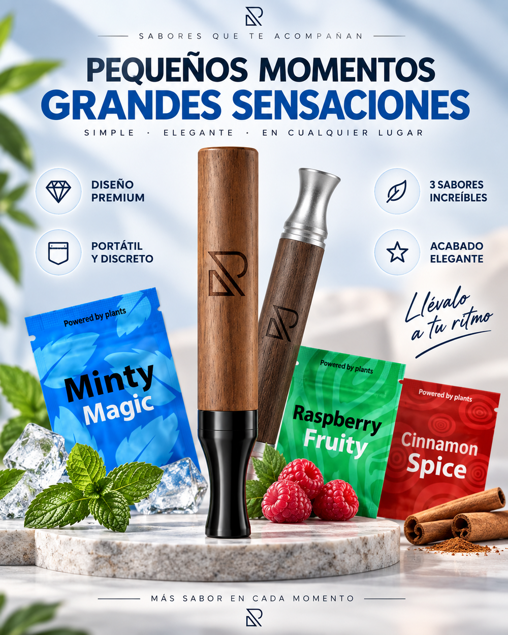 Boquilla de aromaterapia ROMALTA con núcleos de menta, frambuesa y canela