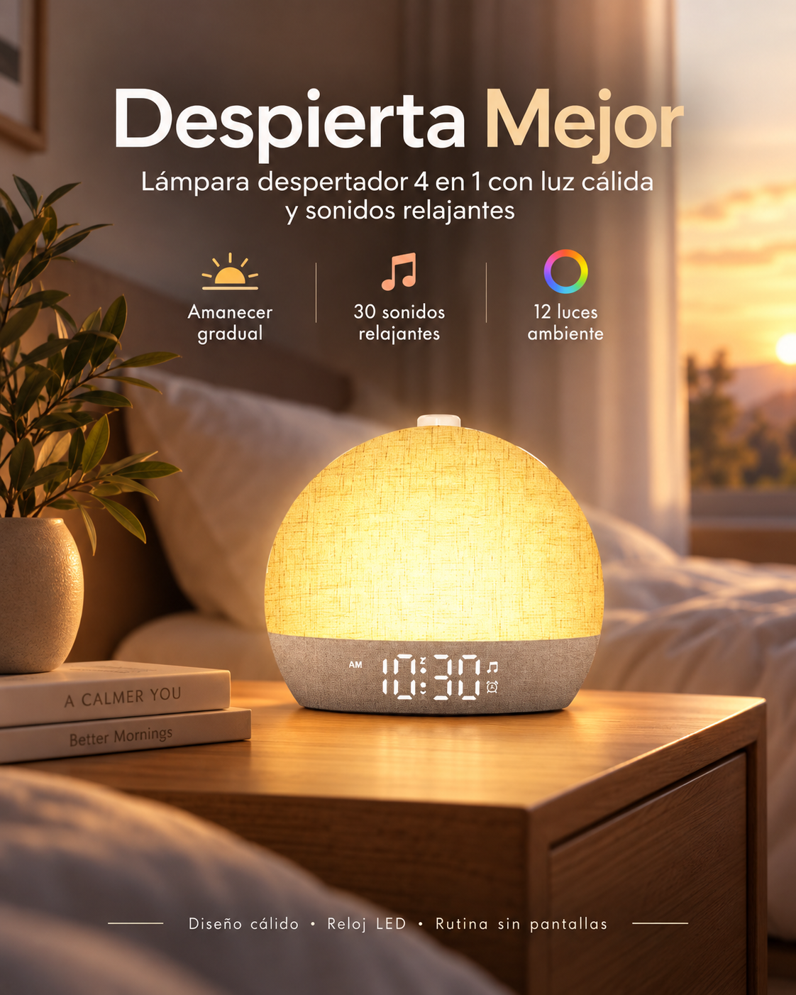 ROMALTA Aurora con luz de amanecer, sonidos y luz ambiental