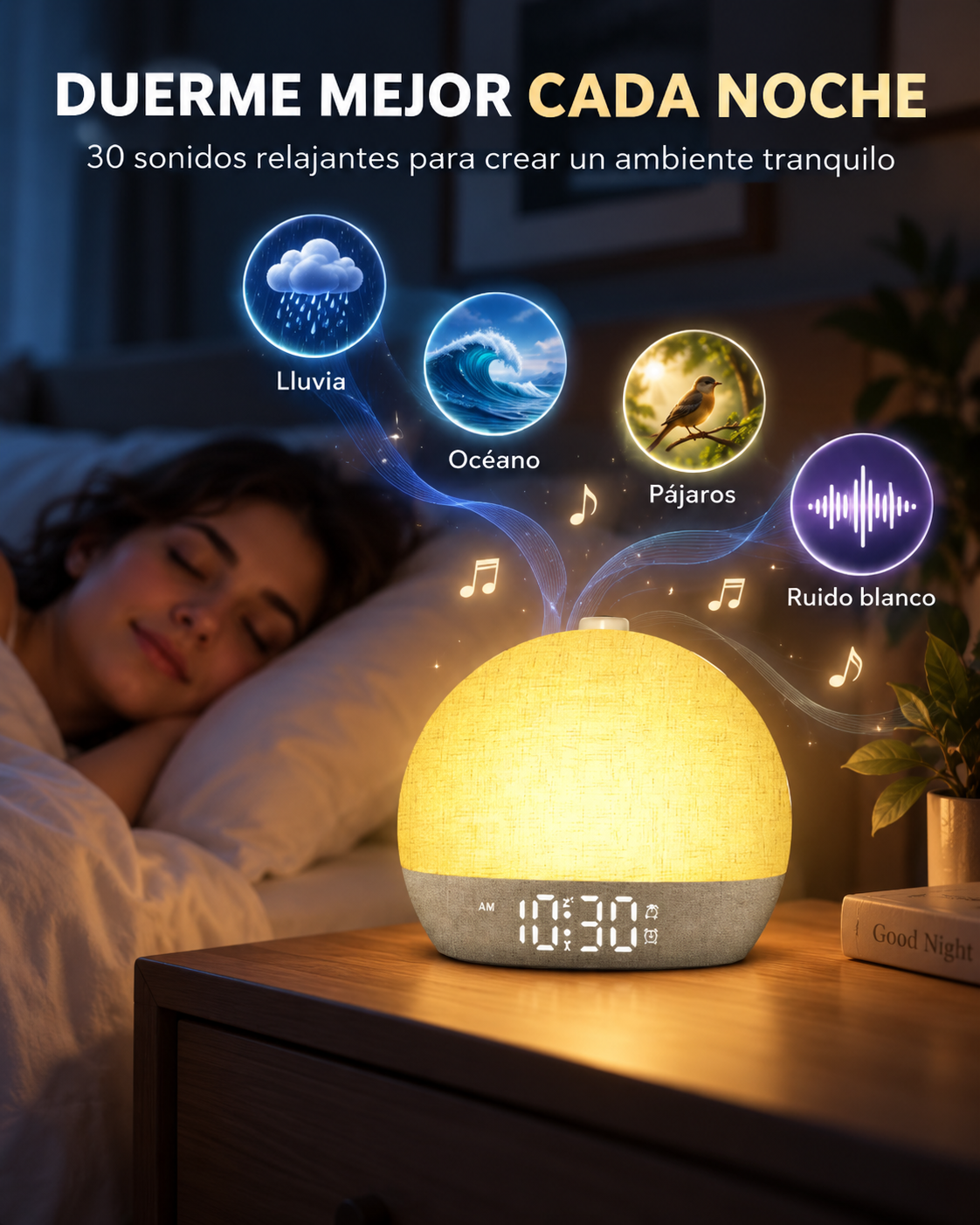 Funciones de luz y sonidos de ROMALTA Aurora