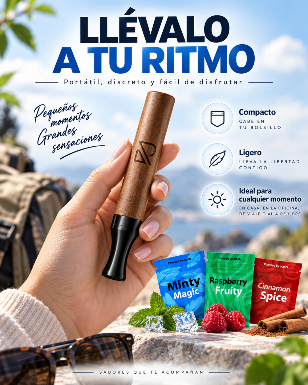 Boquilla de aromaterapia ROMALTA portátil con tres núcleos de sabor